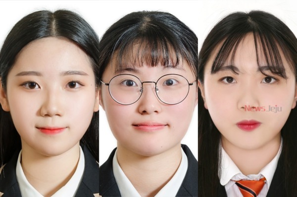 ▲ 왼쪽사진부터 제주여상 오승희, 김지나, 양효진 학생. ©Newsjeju