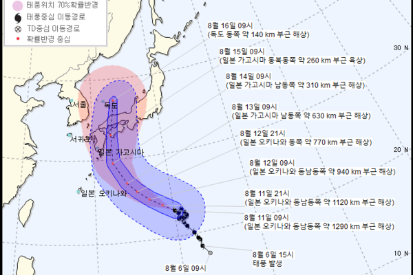 ▲ 제10호 태풍 크로사(KROSA)의 예상 진로도. ©Newsjeju