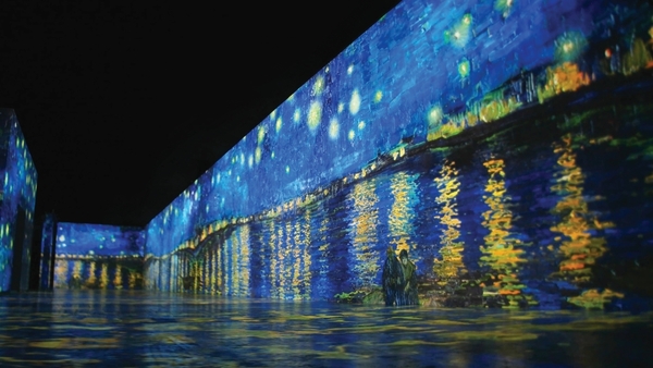 ▲ 빈센트 반 고흐의 작품들을 활용한 '빛의 벙커'에서의 전시가 지난 5일에 개막했다. ©Newsjeju