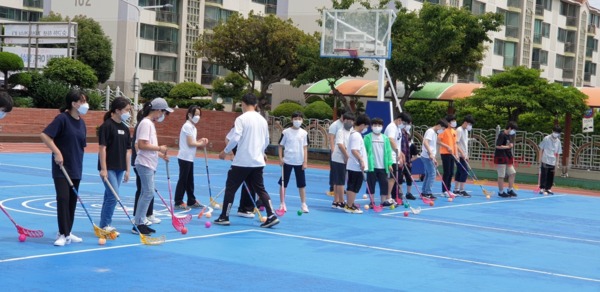 ▲ 동광초등학교, 학생 비만예방을 위한 뉴스포츠 수업 운영. ©Newsjeju