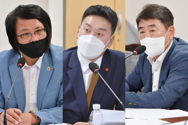 ▲ 좌측부터 현기종, 김기환, 임정은 의원. ©Newsjeju
