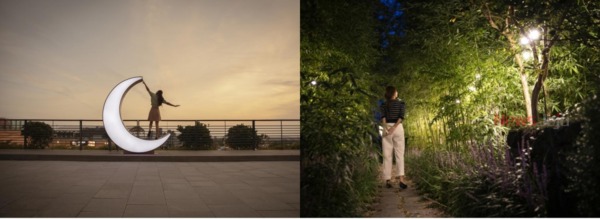 ▲ ‘달빛테라스’(왼쪽) 및 ‘별빛로드’(오른쪽) 포토존. ©Newsjeju