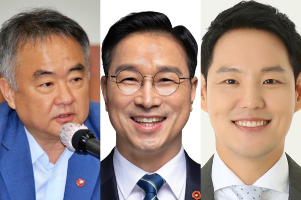 ▲ 왼쪽부터 송재호, 위성곤, 김한규 국회의원. ©Newsjeju