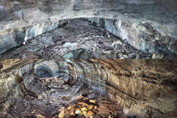 ▲ 소천굴(사진 위)과 수산동굴. ©Newsjeju